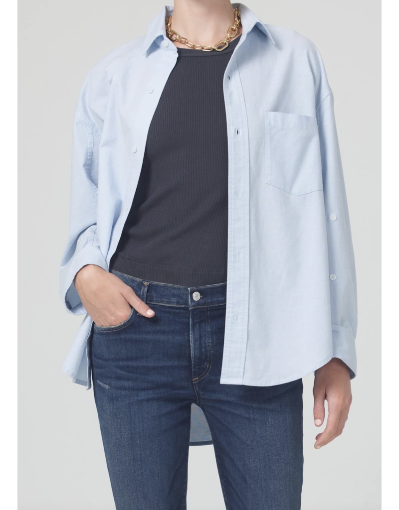 CITIZENS OF HUMANITY KAYLA SHIRT IN OXFORD BLUE