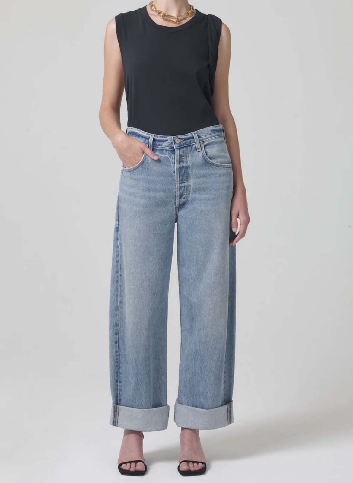 CITIZENS OF HUMANITY AYLA BAGGY CUFFED CROP IN SKYLIGHTS