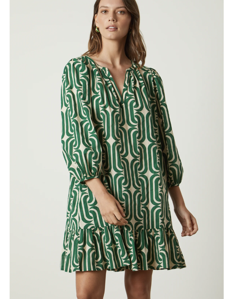 VELVET BY GRAHAM & SPENCER FELICITY DRESS IN GREEN