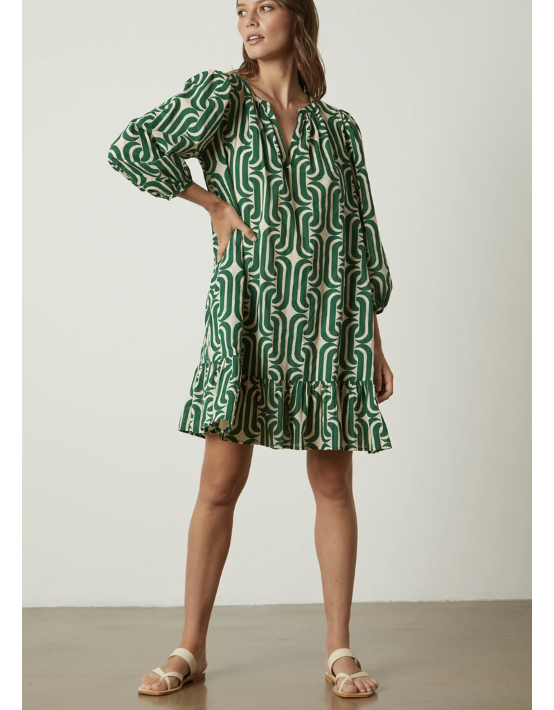 VELVET BY GRAHAM & SPENCER FELICITY DRESS IN GREEN