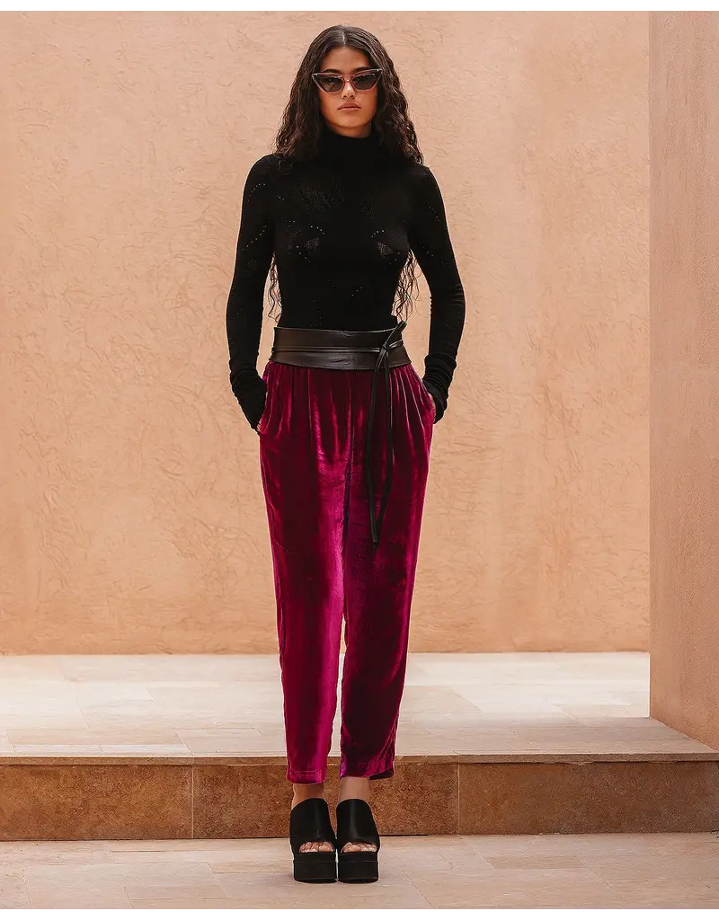 MES DEMOISELLES TERRO PANTS IN FUCACCIA
