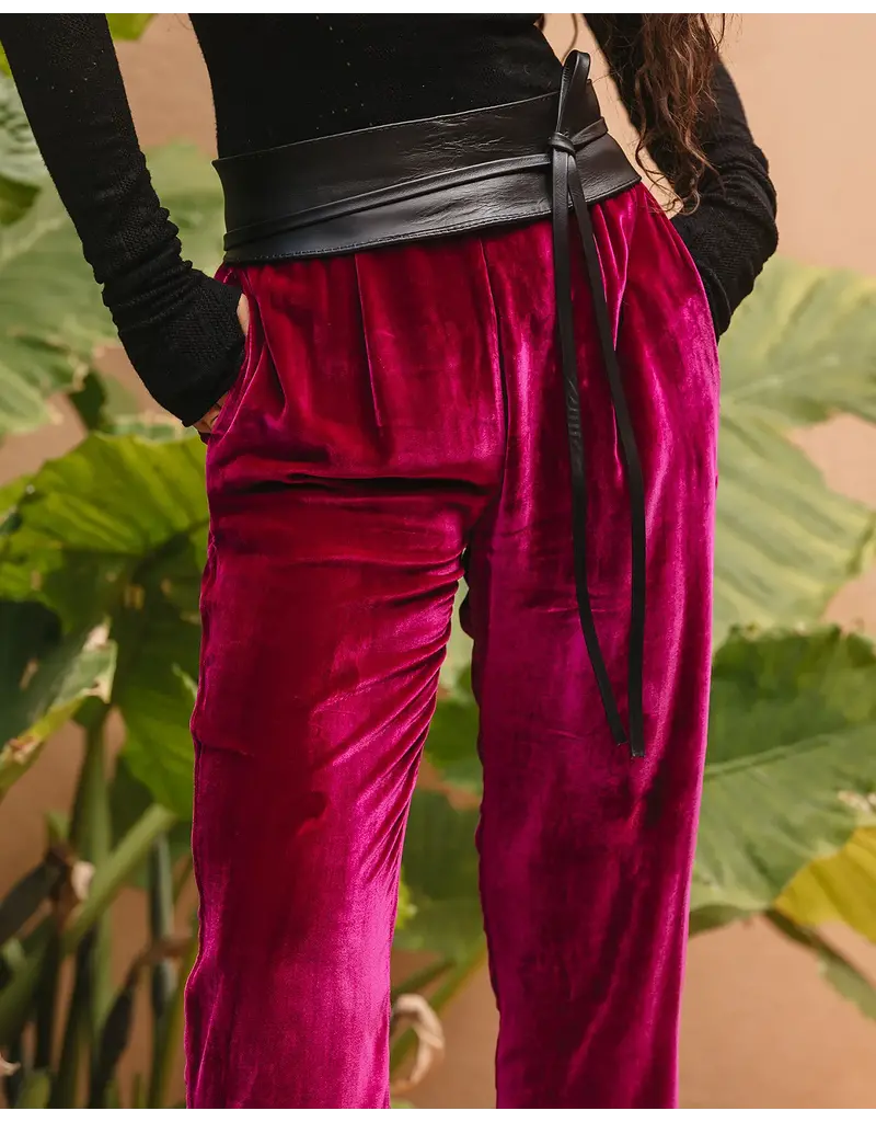 MES DEMOISELLES TERRO PANTS IN FUCACCIA