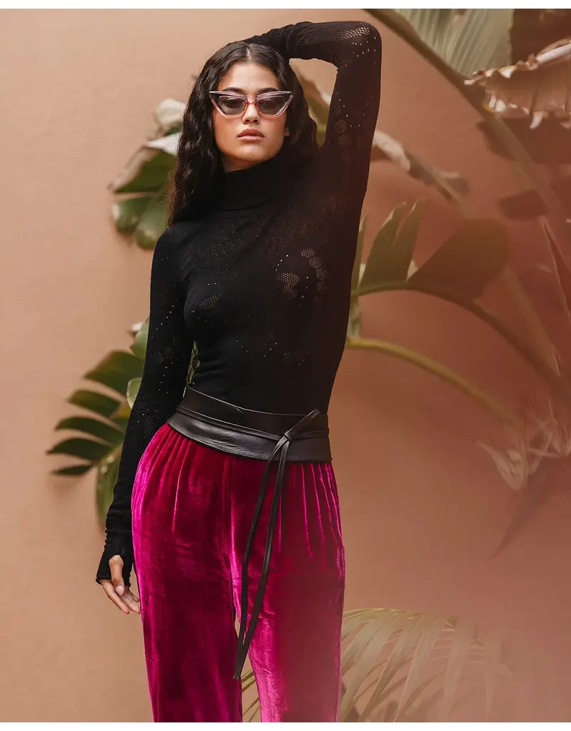 MES DEMOISELLES TERRO PANTS IN FUCACCIA