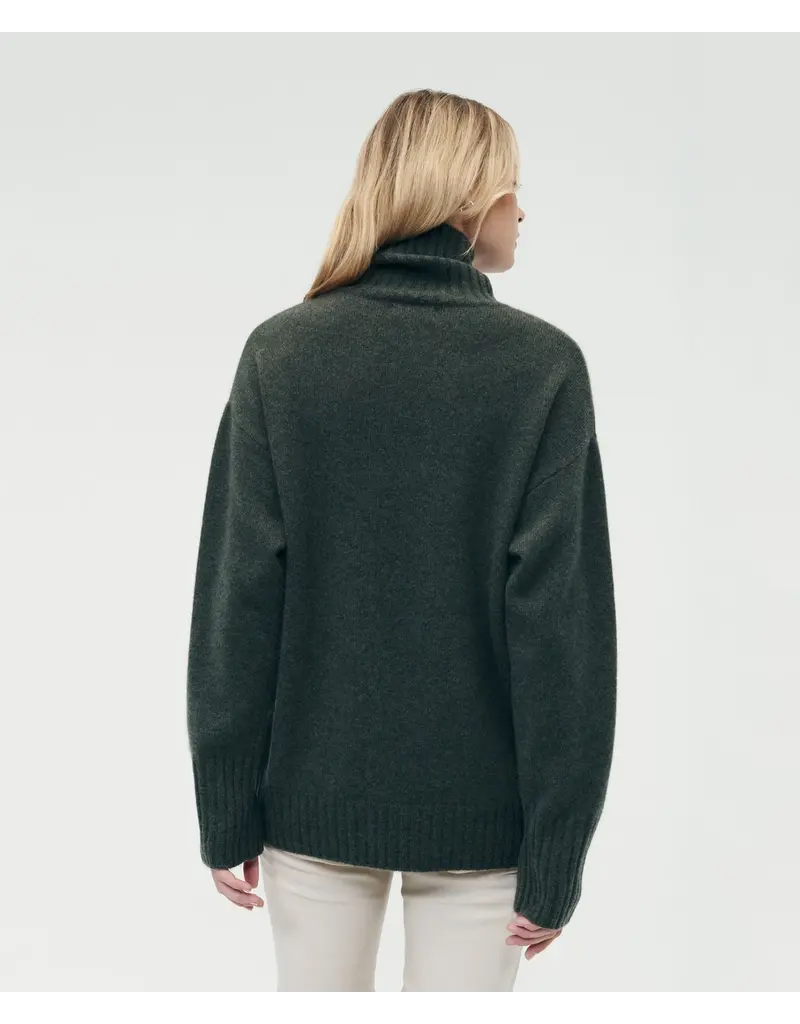 LUXE CASHMERE TURTLENECK TUNIC IN OLIVE