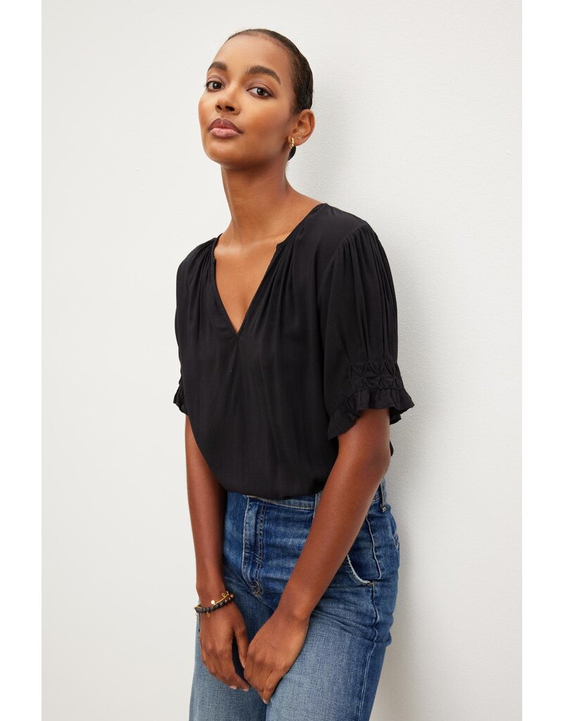 VELVET BY GRAHAM & SPENCER CALISSA BLOUSE IN BLACK