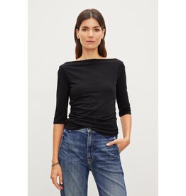 VELVET BY GRAHAM & SPENCER ELORA TOP IN BLACK