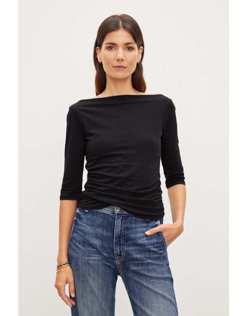 VELVET BY GRAHAM & SPENCER ELORA TOP IN BLACK