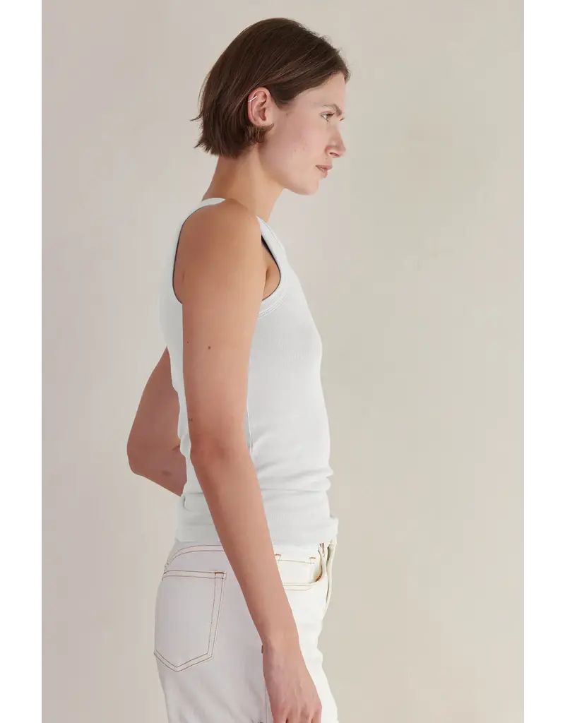 VELVET BY GRAHAM & SPENCER CRUZ TANK IN WHITE