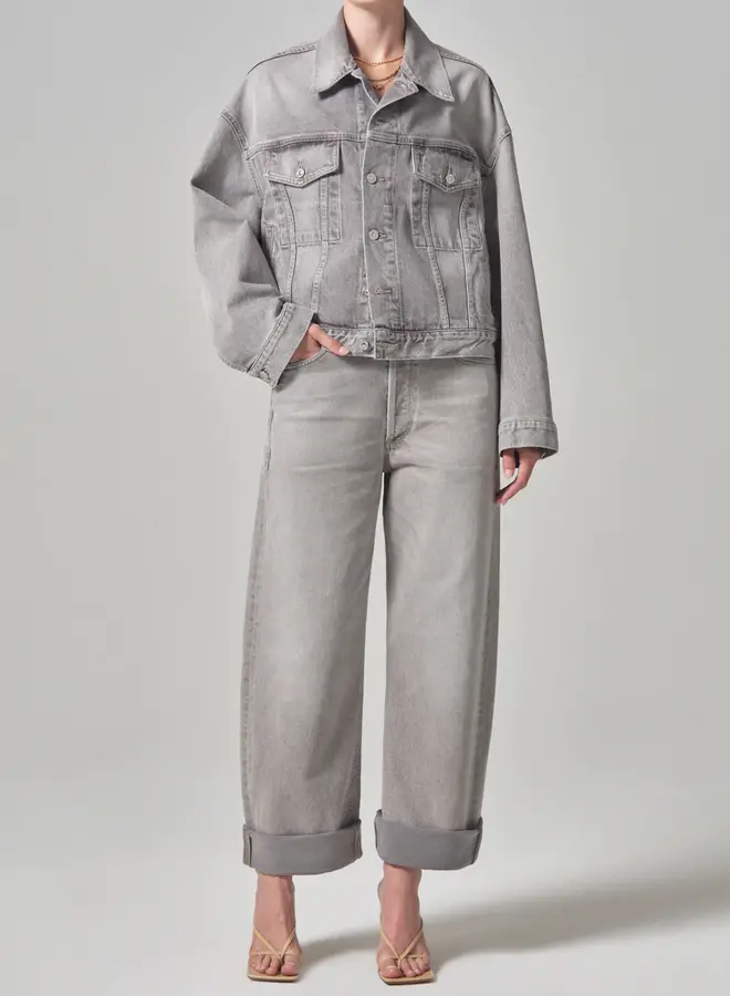 AYLA BAGGY CUFFED CROP IN QUARTZ GREY