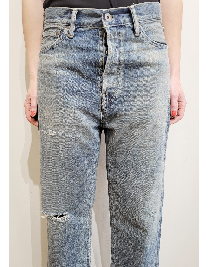 SALVAGED DENIM WIDE TAPERED CUT - Ella's SALVAGED DENIM WIDE TAPERED CUT - Ella's