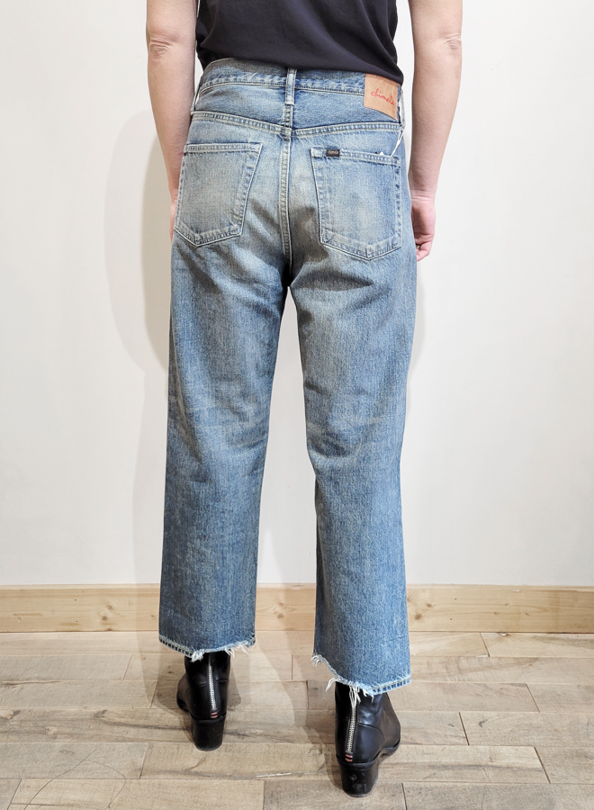 SALVAGED DENIM WIDE TAPERED CUT