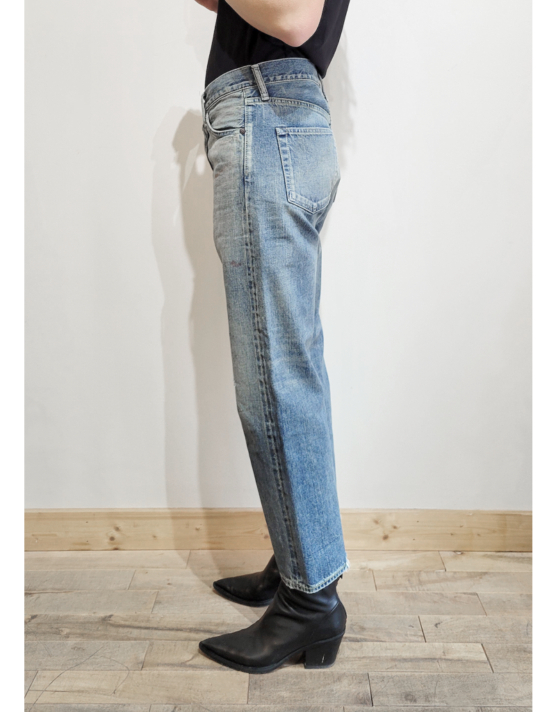 SALVAGED DENIM WIDE TAPERED CUT - Ella's SALVAGED DENIM WIDE TAPERED CUT - Ella's