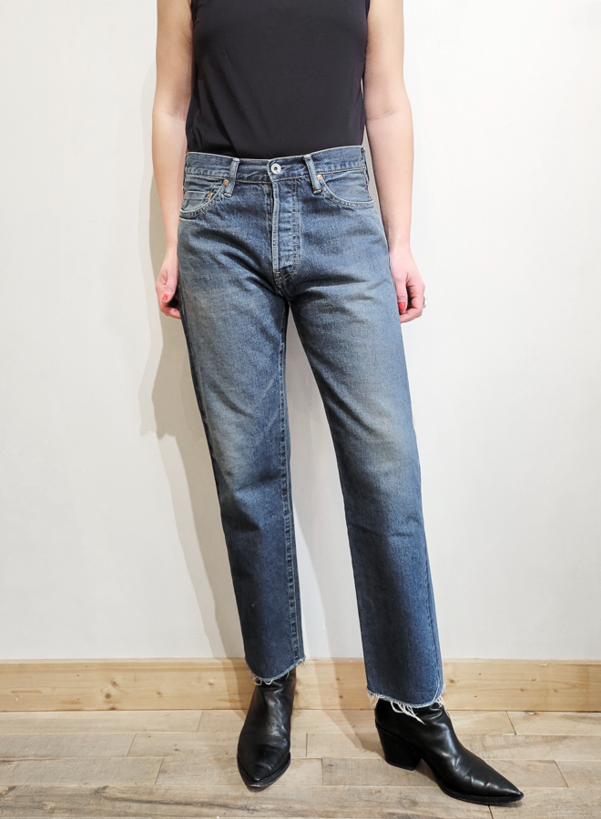 SALVAGED DENIM NARROW TAPERED CUT