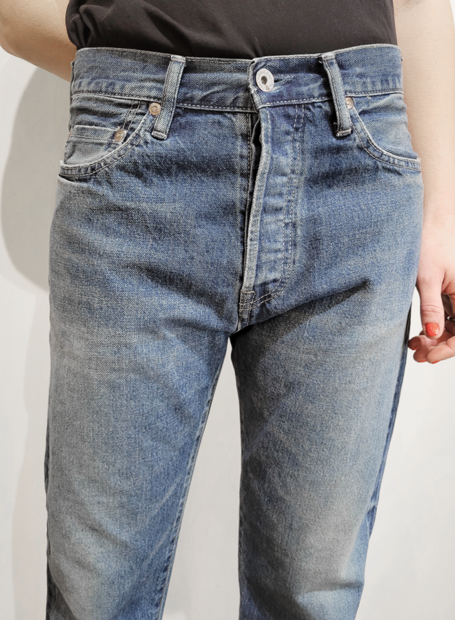 SALVAGED DENIM NARROW TAPERED CUT