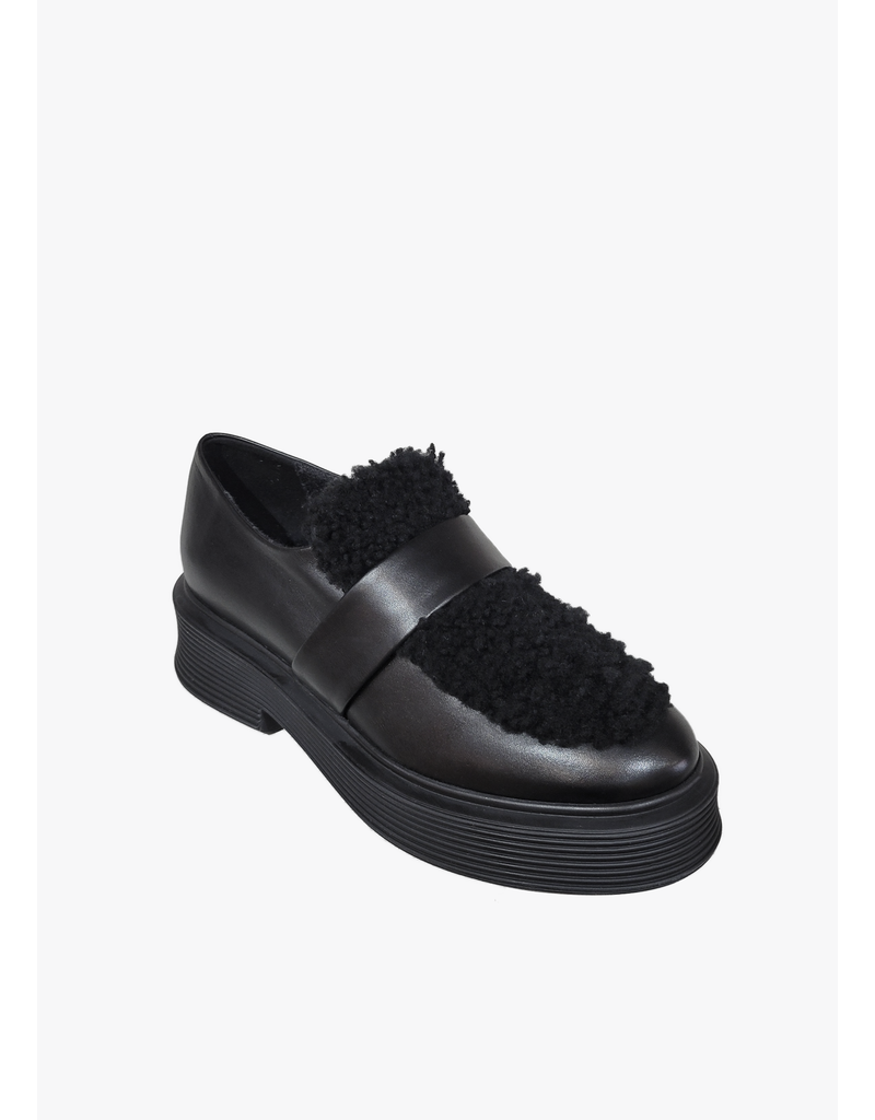 HALMANERA NETA SHEARLING LOAFER OLD BLACK