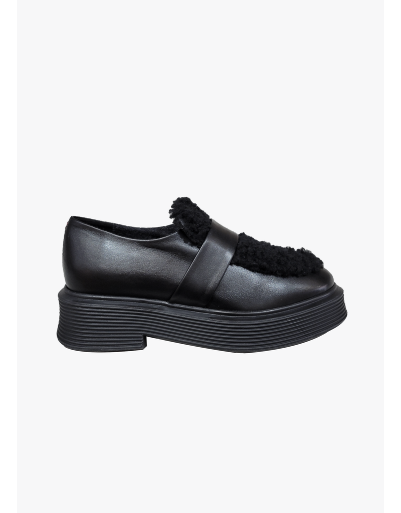 HALMANERA NETA SHEARLING LOAFER OLD BLACK