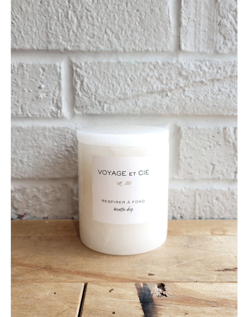 VOYAGE ET CIE RESPIRER Å FOND BREATHE DEEP 14 OZ. WHITE ITALIAN ONYX CANDLE