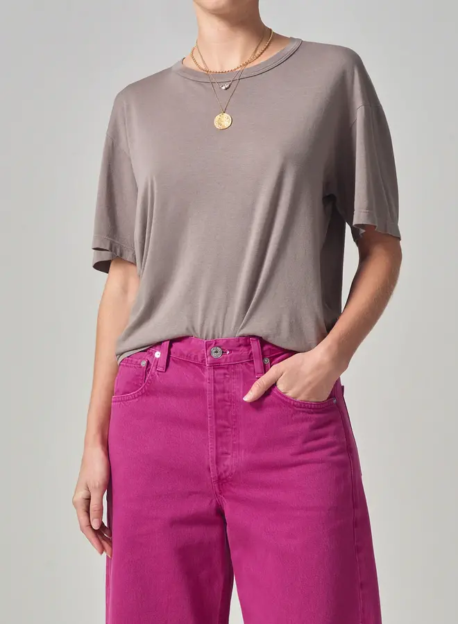 ELISABETTA RELAXED TEE IN TAUPE