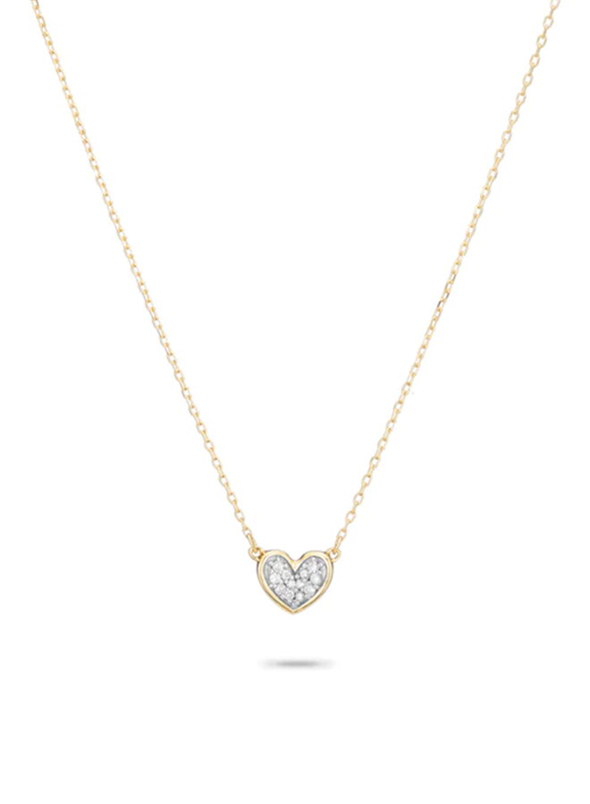 SUPER TINY PAVÉ FOLDED HEART NECKLACE