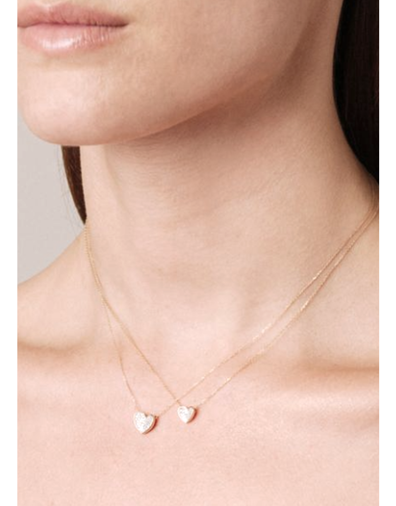 ADINA REYTER SUPER TINY PAVÉ FOLDED HEART NECKLACE