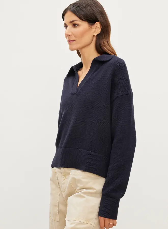LUCIE POLO SWEATER IN NAVY