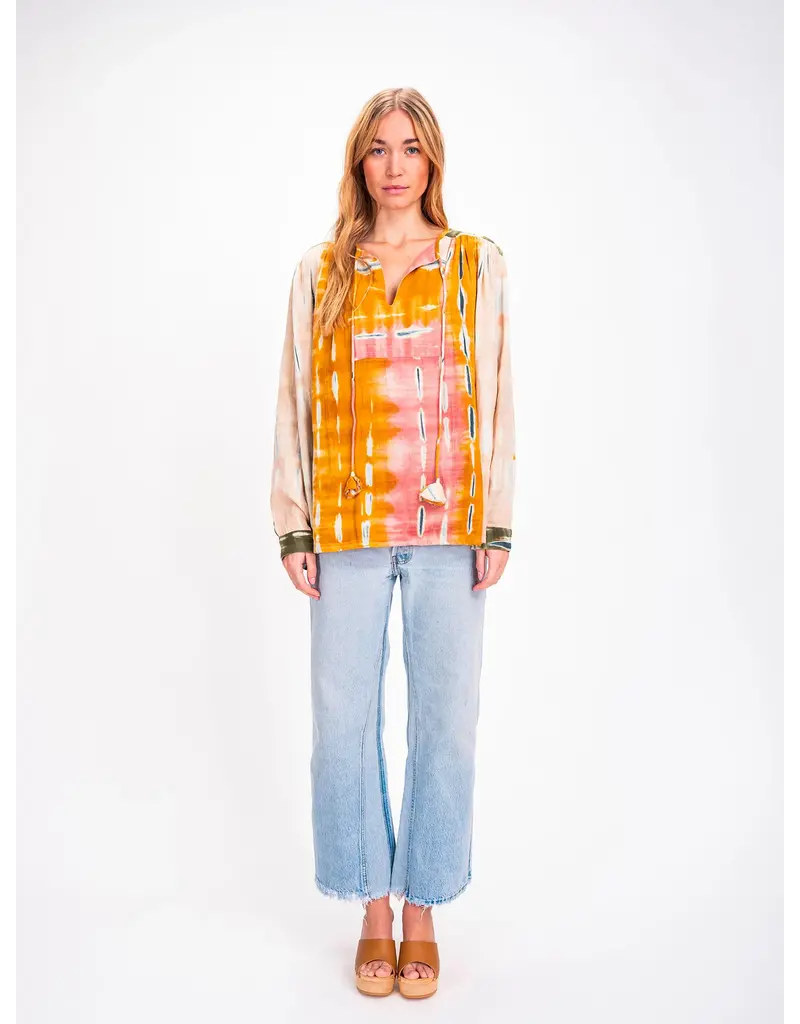 V.DE. VINSTER TIE AND DYE BLOUSE IN PINK