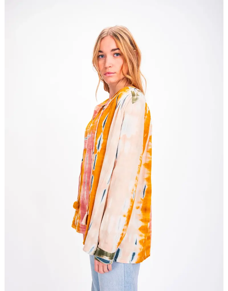 V.DE. VINSTER TIE AND DYE BLOUSE IN PINK