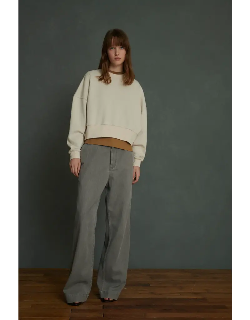SOEUR WILLOW PULLOVER IN ECRU + BEIGE