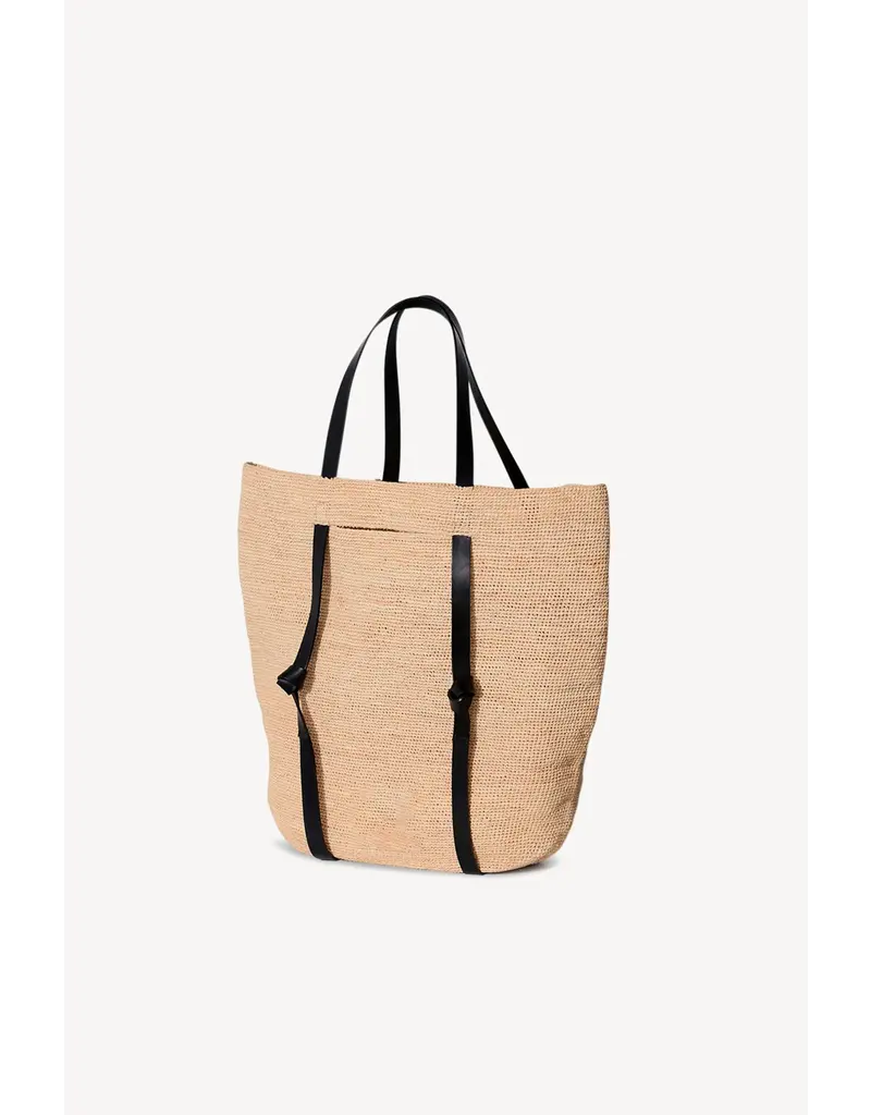 JANESSA LEONÉ TANNER STRAW HANDBAG IN NATURAL