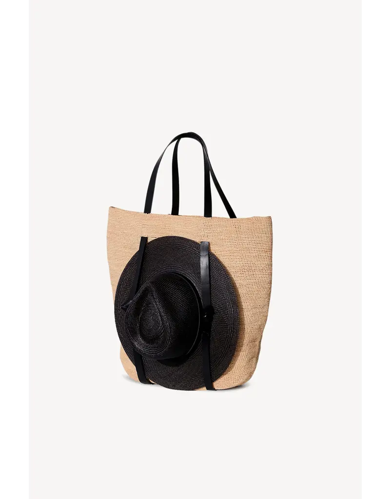 JANESSA LEONÉ TANNER STRAW HANDBAG IN NATURAL
