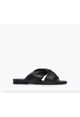 FREDA SALVADOR CARLOTA TWIST SANDAL IN BLACK VEGETABLE CALF