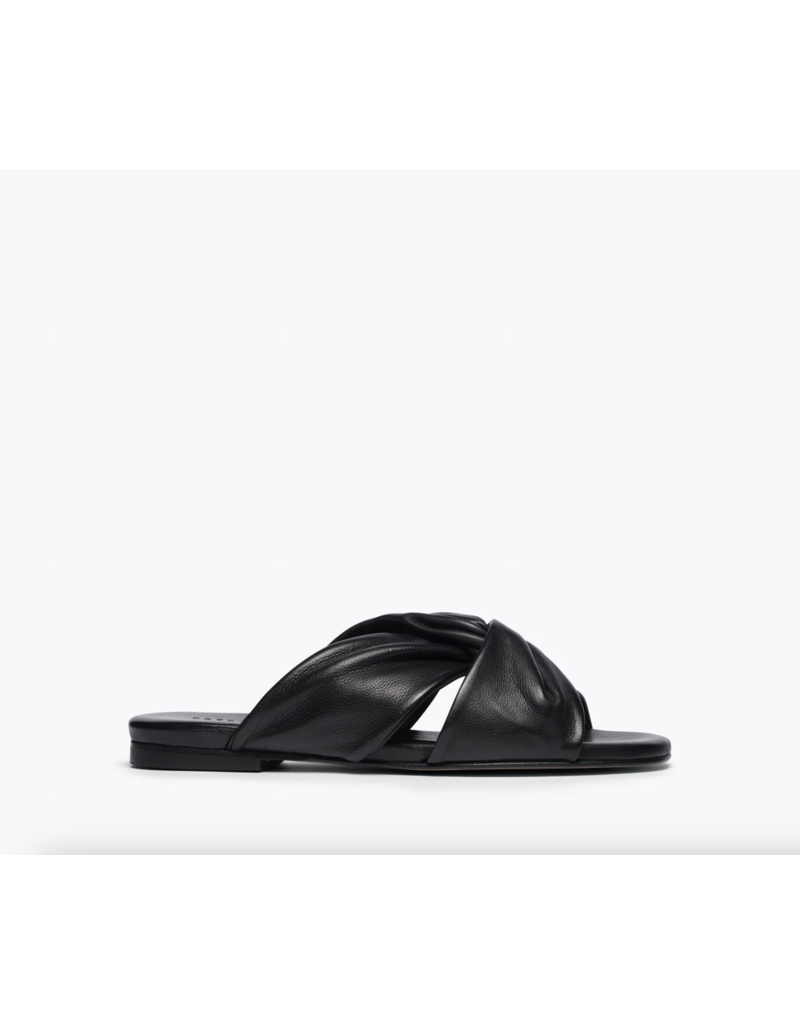 FREDA SALVADOR CARLOTA TWIST SANDAL IN BLACK VEGETABLE CALF