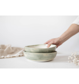 NIIK MEADOW DESIGN CERAMIC GREEN DINNER PASTA BOWL