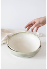 NIIK MEADOW DESIGN CERAMIC GREEN DINNER PASTA BOWL