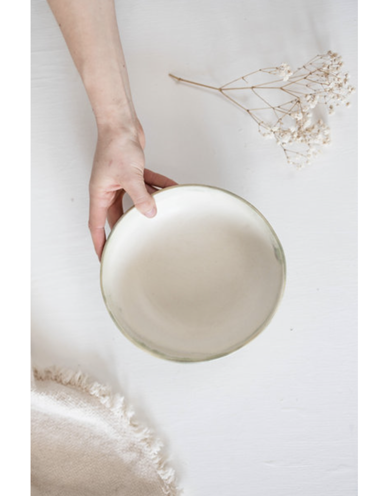 NIIK MEADOW DESIGN CERAMIC GREEN DINNER PASTA BOWL