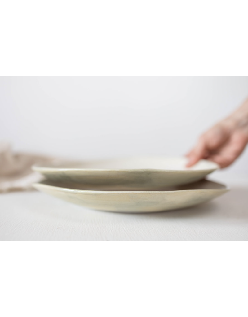 NIIK MEADOW DESIGN CERAMIC GREEN DINNER PLATE