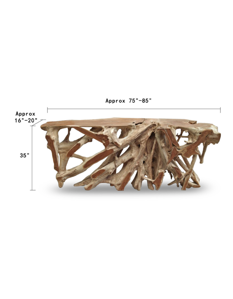 CONSOLE TABLE TEAK ROOT 72”-84" WIDE