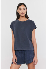 VELVET BY GRAHAM & SPENCER HUDSON CREW NECK TEE IN SHADOW