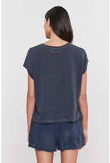 VELVET BY GRAHAM & SPENCER HUDSON CREW NECK TEE IN SHADOW