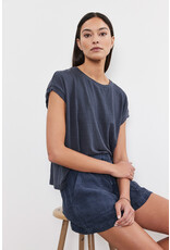 VELVET BY GRAHAM & SPENCER HUDSON CREW NECK TEE IN SHADOW