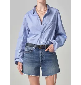 CITIZENS OF HUMANITY KAYLA SHIRT IN BLUE END ON END