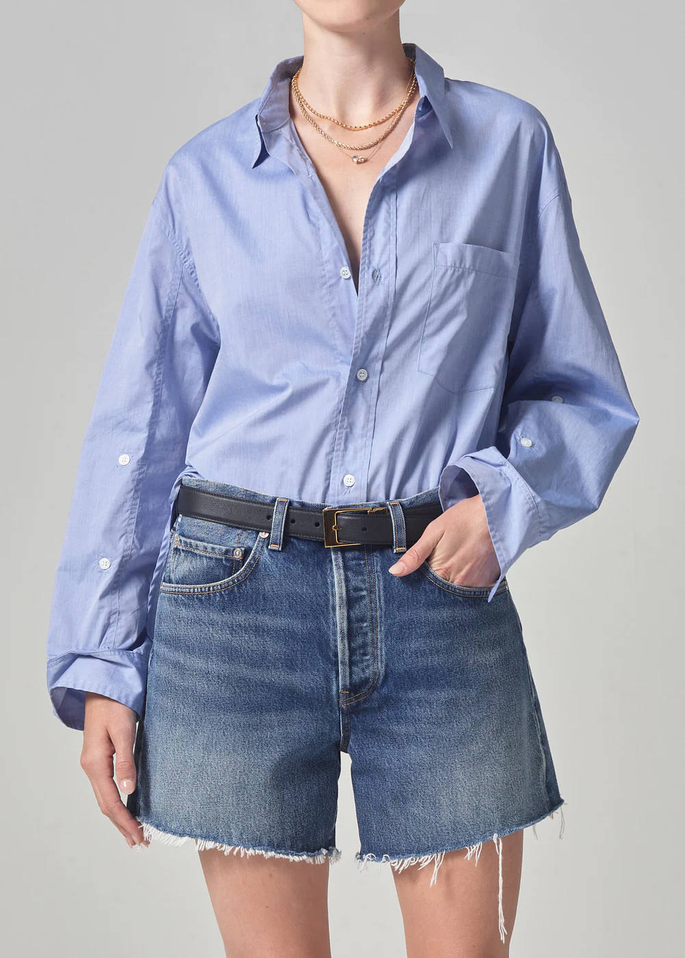 CITIZENS OF HUMANITY KAYLA SHIRT IN BLUE END ON END