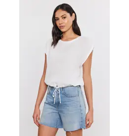VELVET BY GRAHAM & SPENCER BAYLA LINEN TOP IN WHITE