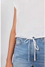 VELVET BY GRAHAM & SPENCER BAYLA LINEN TOP IN WHITE