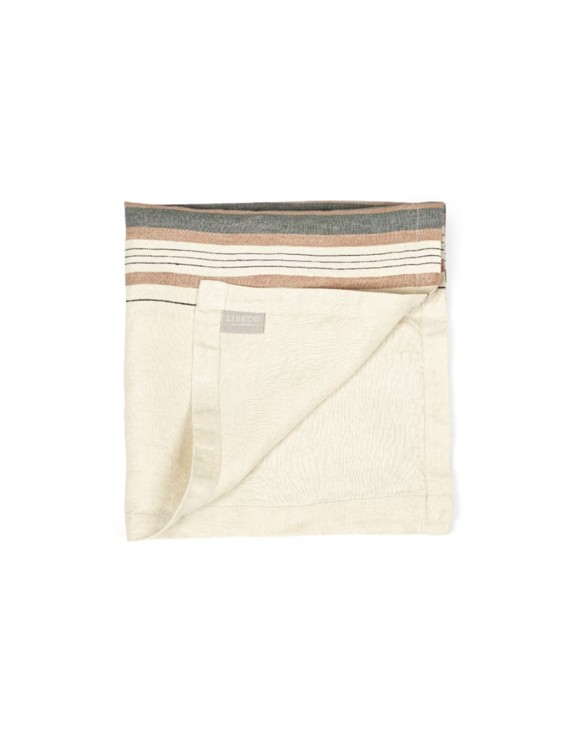 LIBECO LINEN GYPSUM NAPKIN IN STRIPE