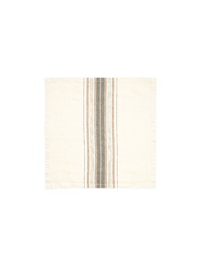 LIBECO LINEN GYPSUM NAPKIN IN STRIPE