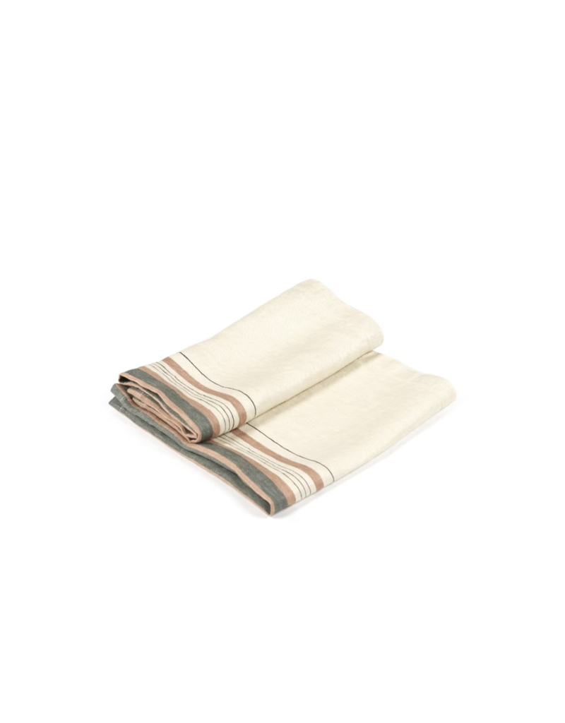 LIBECO LINEN GYPSUM NAPKIN IN STRIPE
