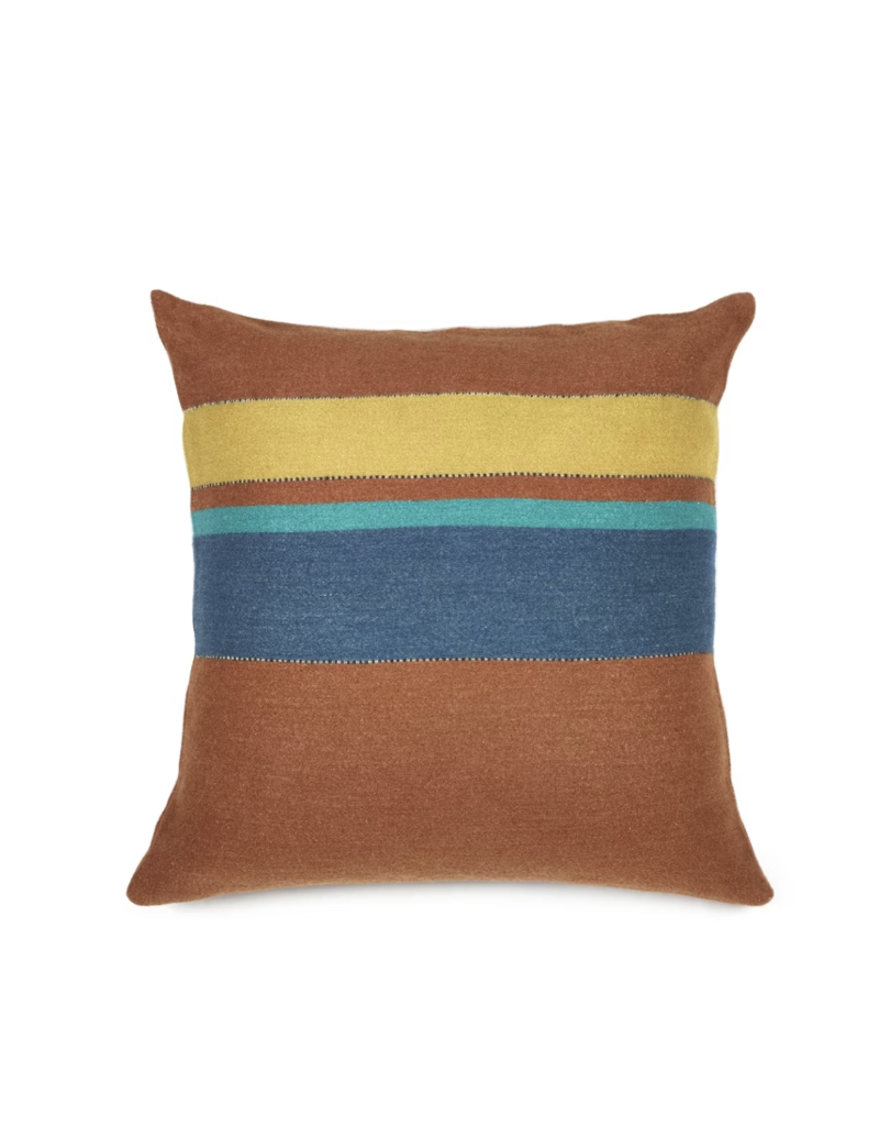 LIBECO LINEN REDWOOD PILLOW COVER IN STRIPE