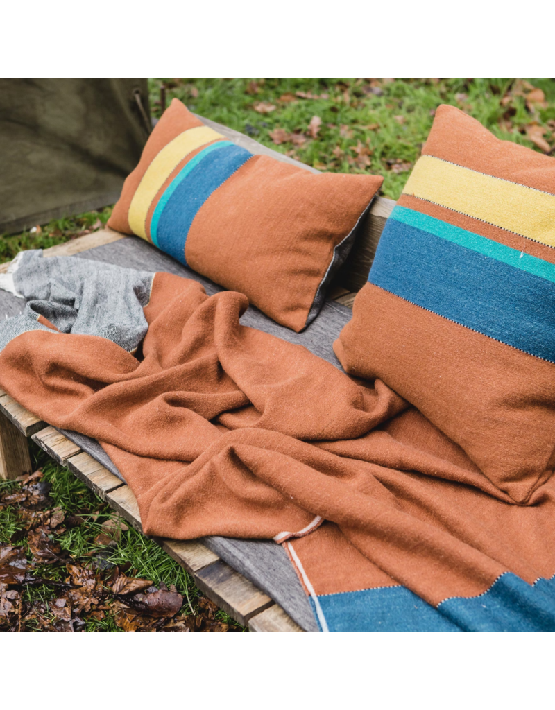 LIBECO LINEN REDWOOD PILLOW COVER IN STRIPE