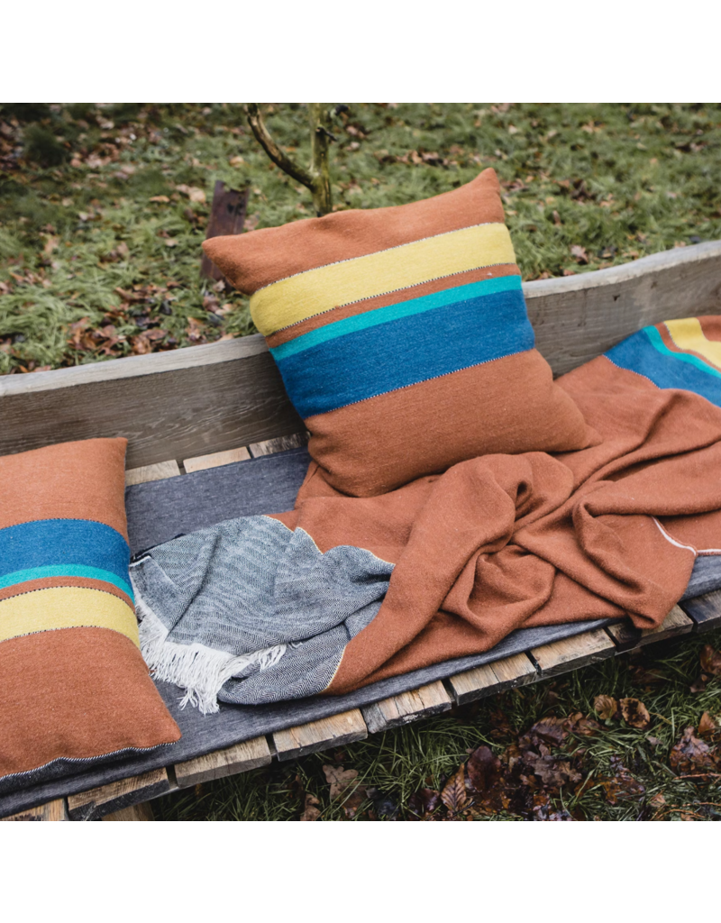 LIBECO LINEN REDWOOD PILLOW COVER IN STRIPE